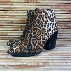Nasty Gal Leopard Print Zip-Up Booties Womens 6